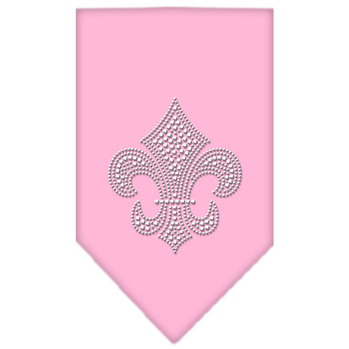 Fleur De Lis Rhinestone Bandana Light Pink Large